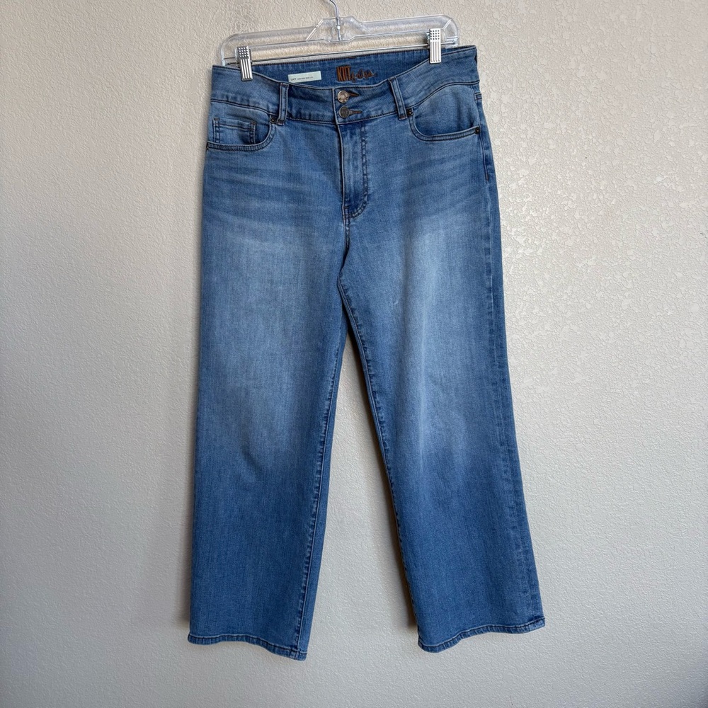 KUT from the Kloth Lucy High Rise Wide Leg Jeans Women’s 8 Blue Double Button - Picture 3 of 11